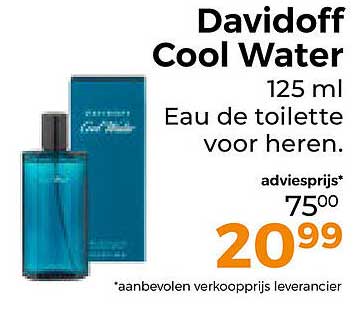 Davidoff Cool Water 125 ml Eau de toilette voor heren.