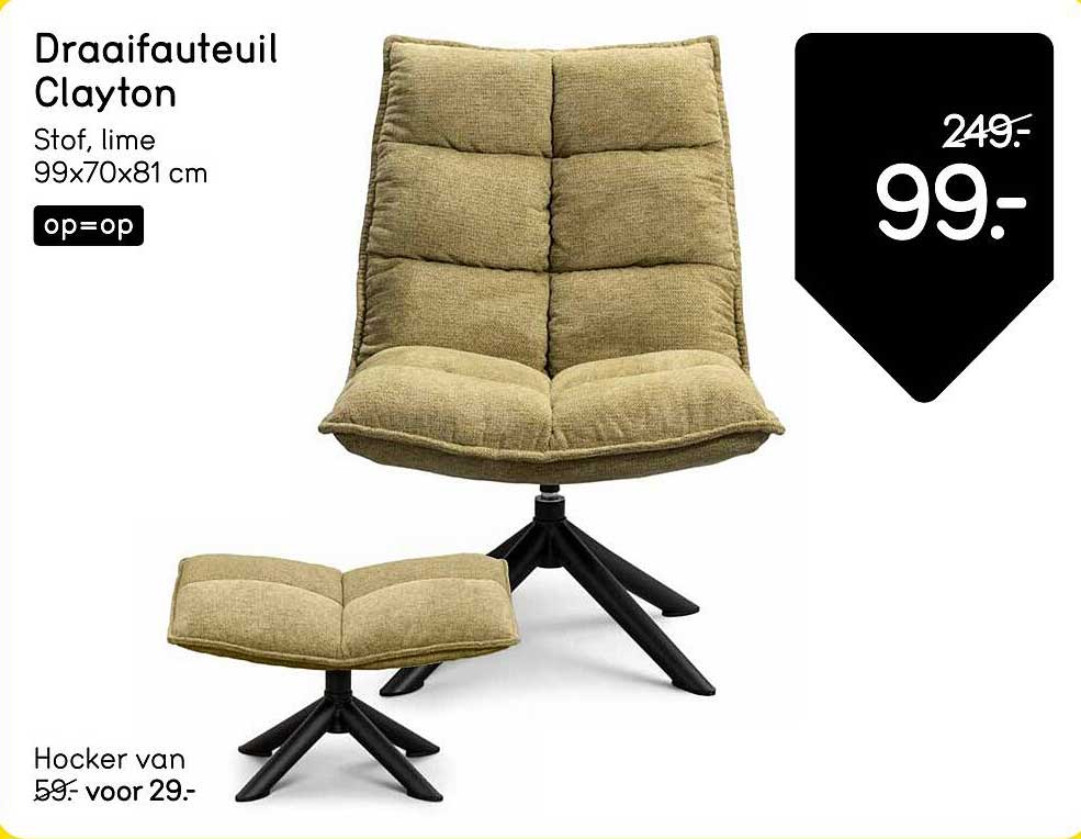 Draaifauteuil Clayton