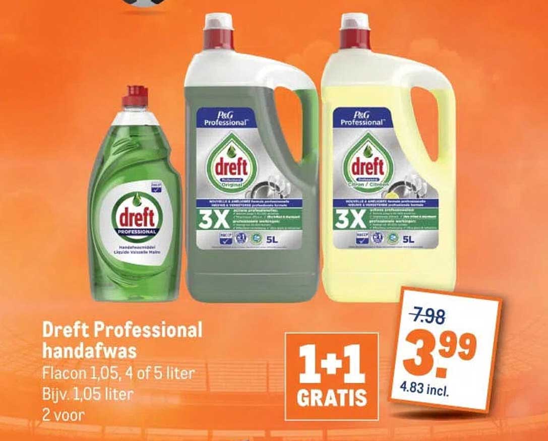 Dreft Professional handafwas 1+1 gratis