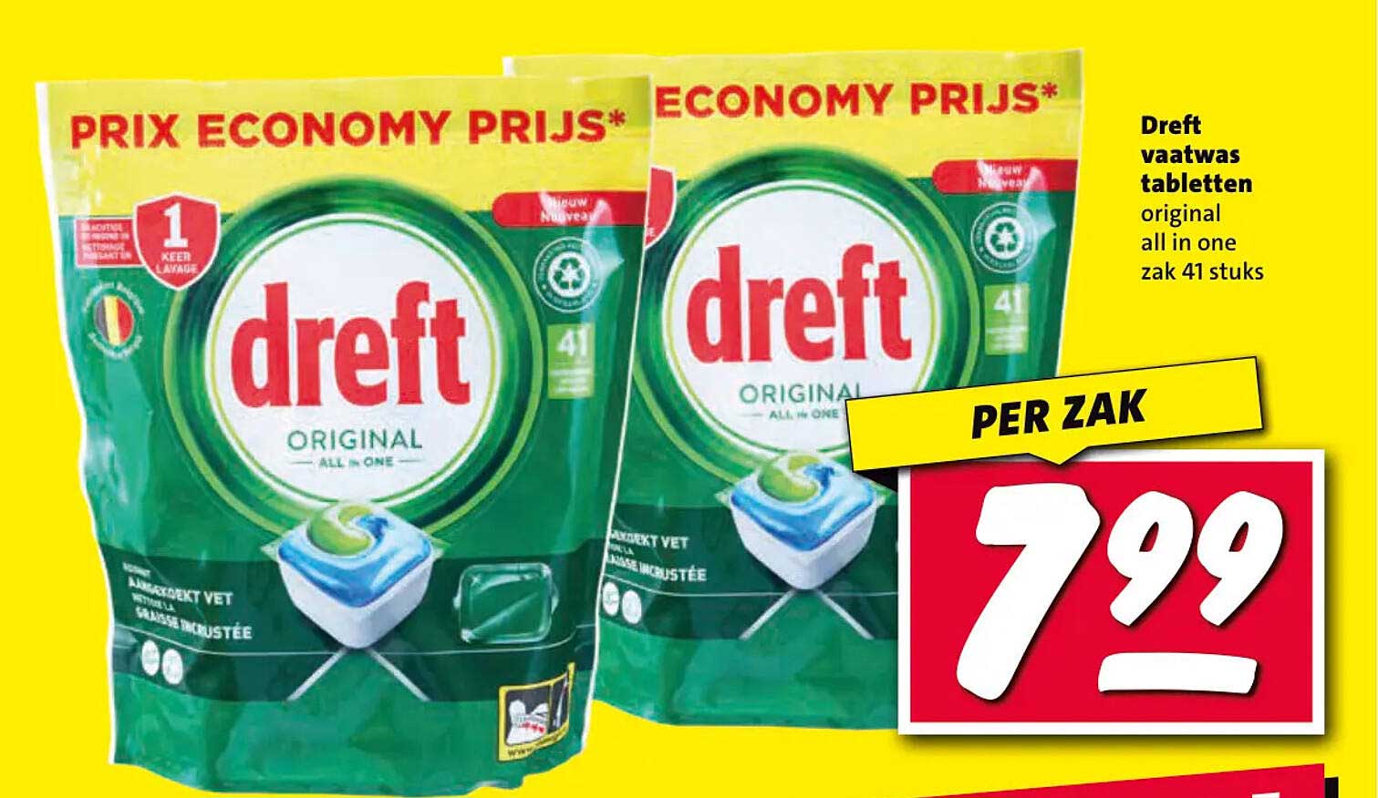 Dreft vaatwas tabletten original all in one zak 41 stuks