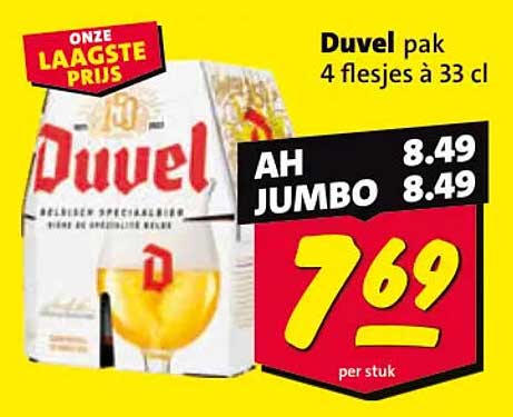 Duvel pak 4 flesjes à 33 cl