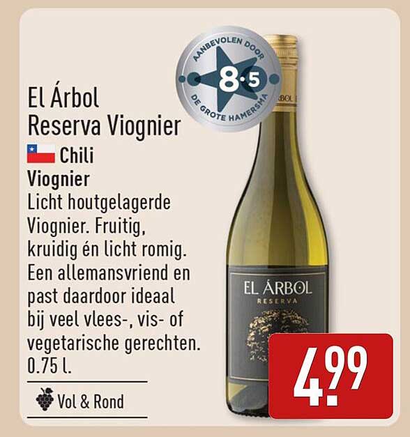 El Árbol Reserva Viognier Chili Viognier