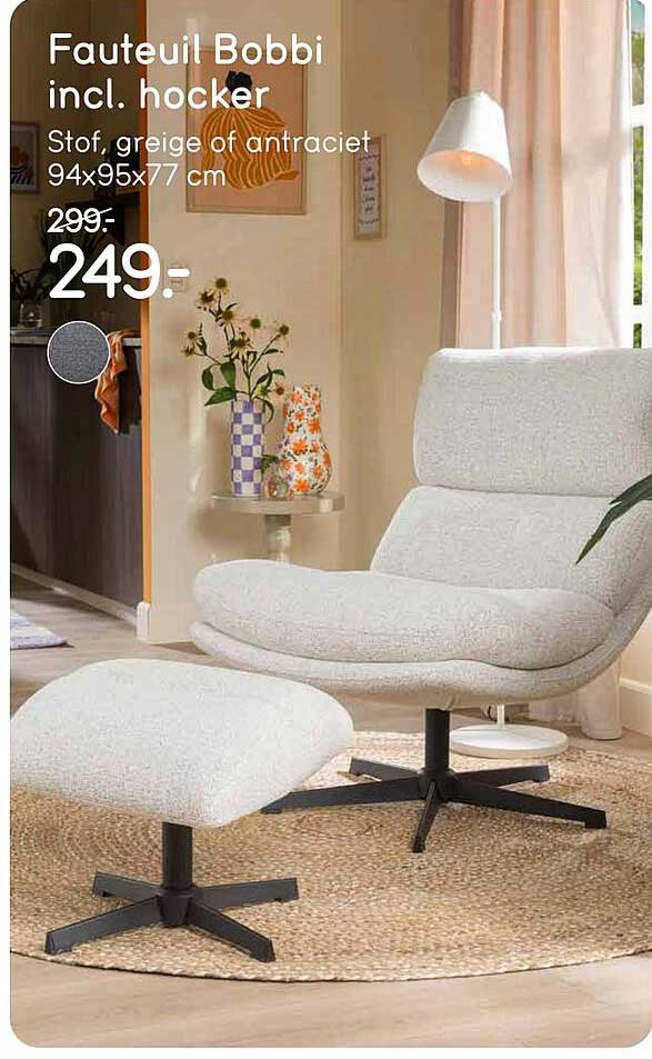 Fauteuil Bobbi incl. hocker