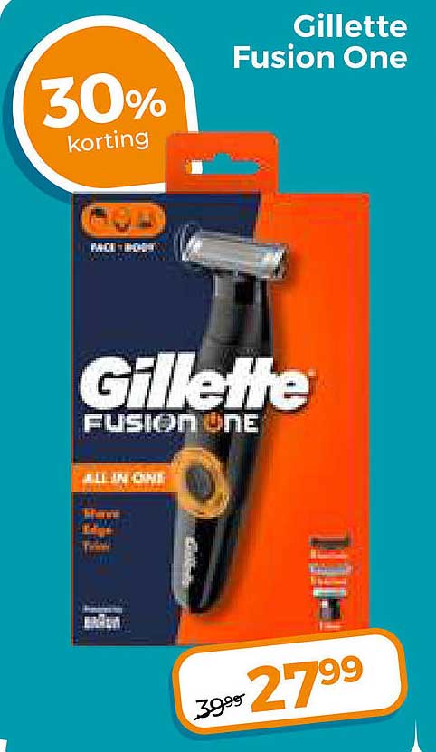 Gillette Fusion One 30% korting