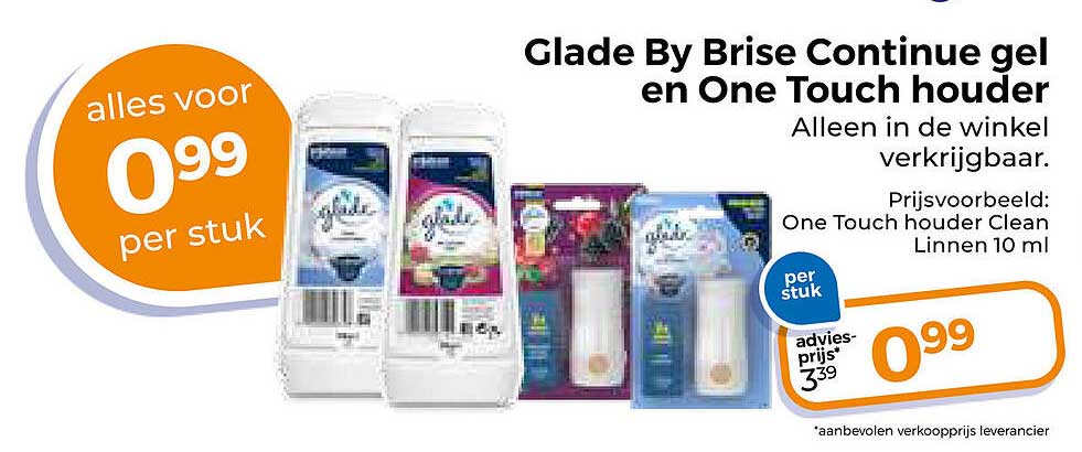 Glade By Brise Continue gel en One Touch houder