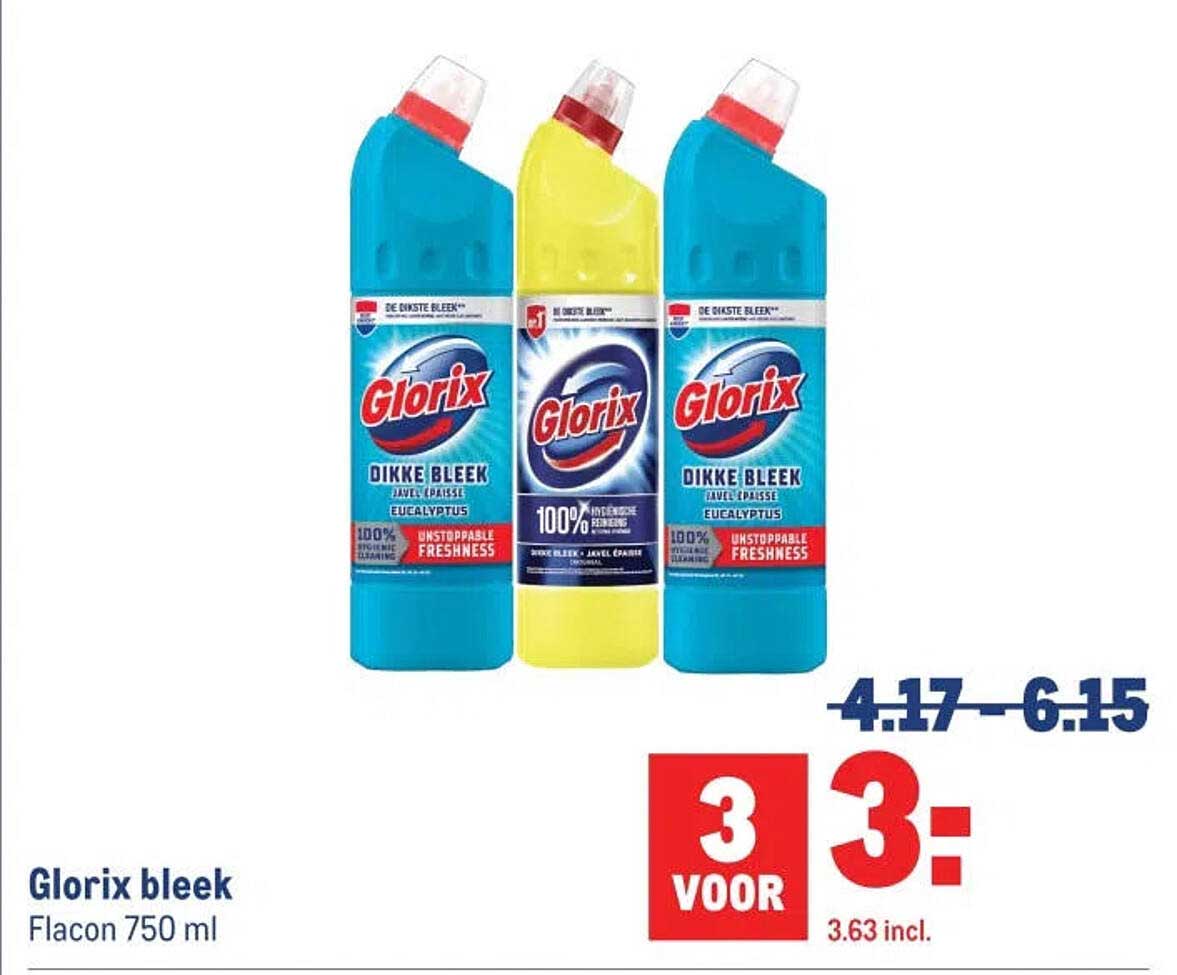 Glorix bleek Flacon 750 ml 3 voor