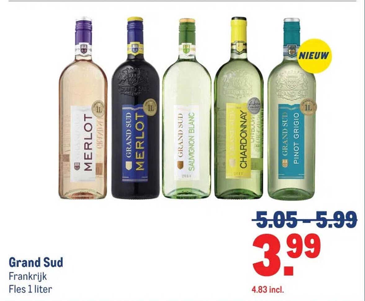 Grand Sud Frankrijk Fles 1 liter