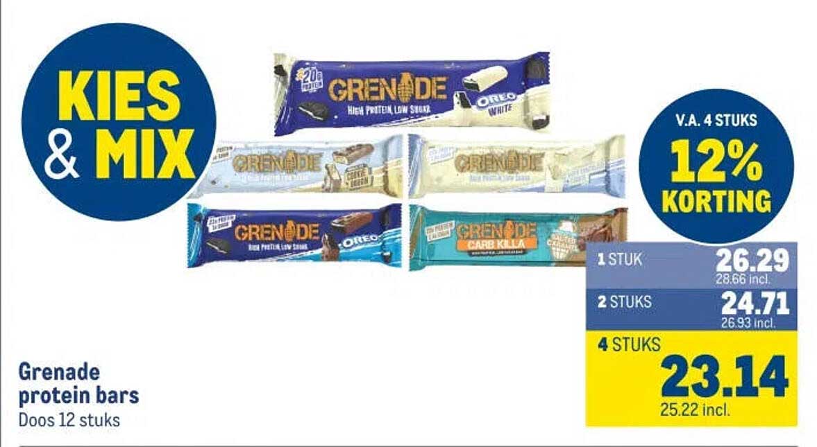 Grenade protein bars Doos 12 stuks