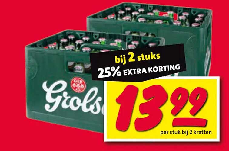 Grolsch bij 2 stuks 25% EXTRA KORTING