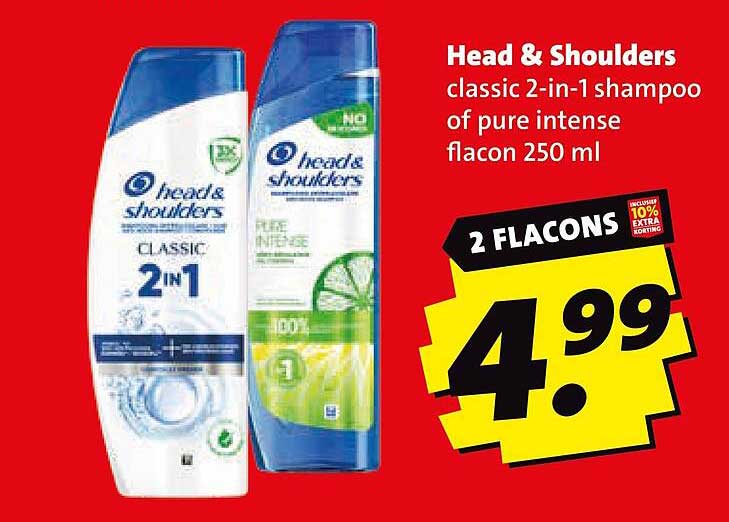 Head & Shoulders classic 2-in-1 shampoo of pure intense flacon 250 ml 2 flacons