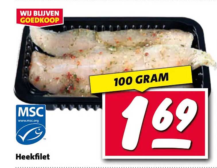 Heekfilet 100 gram