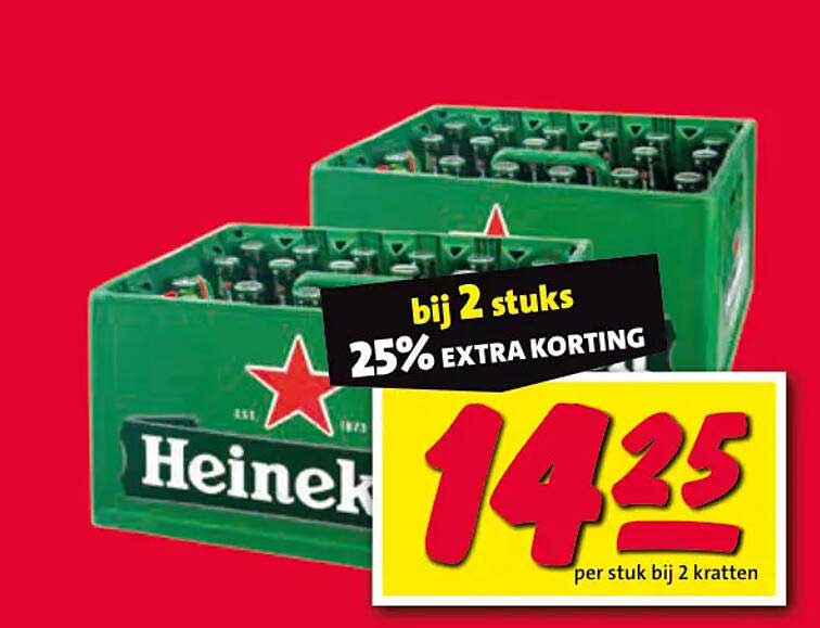 Heineken bij 2 stuks 25% EXTRA KORTING