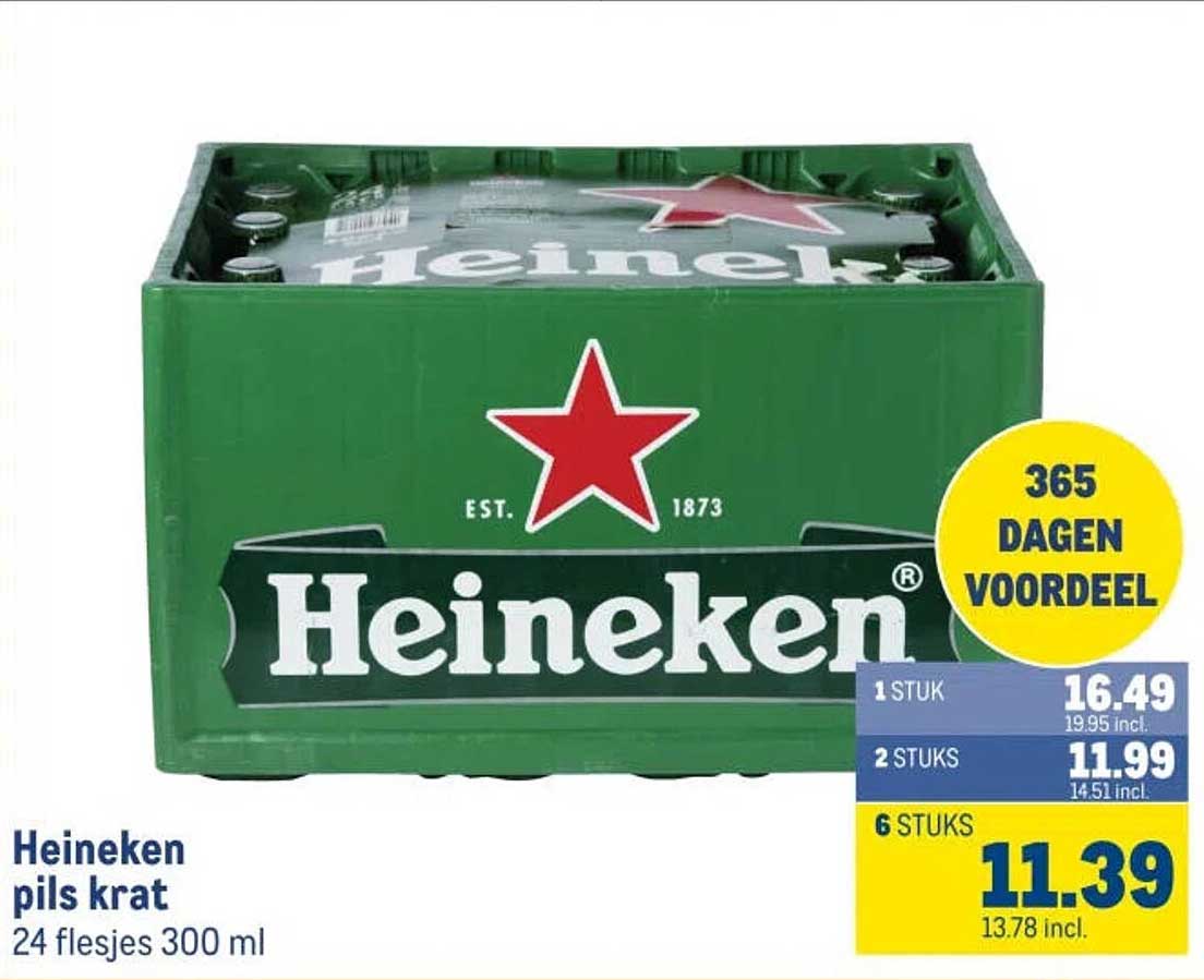 Heineken pils krat 24 flesjes 300 ml