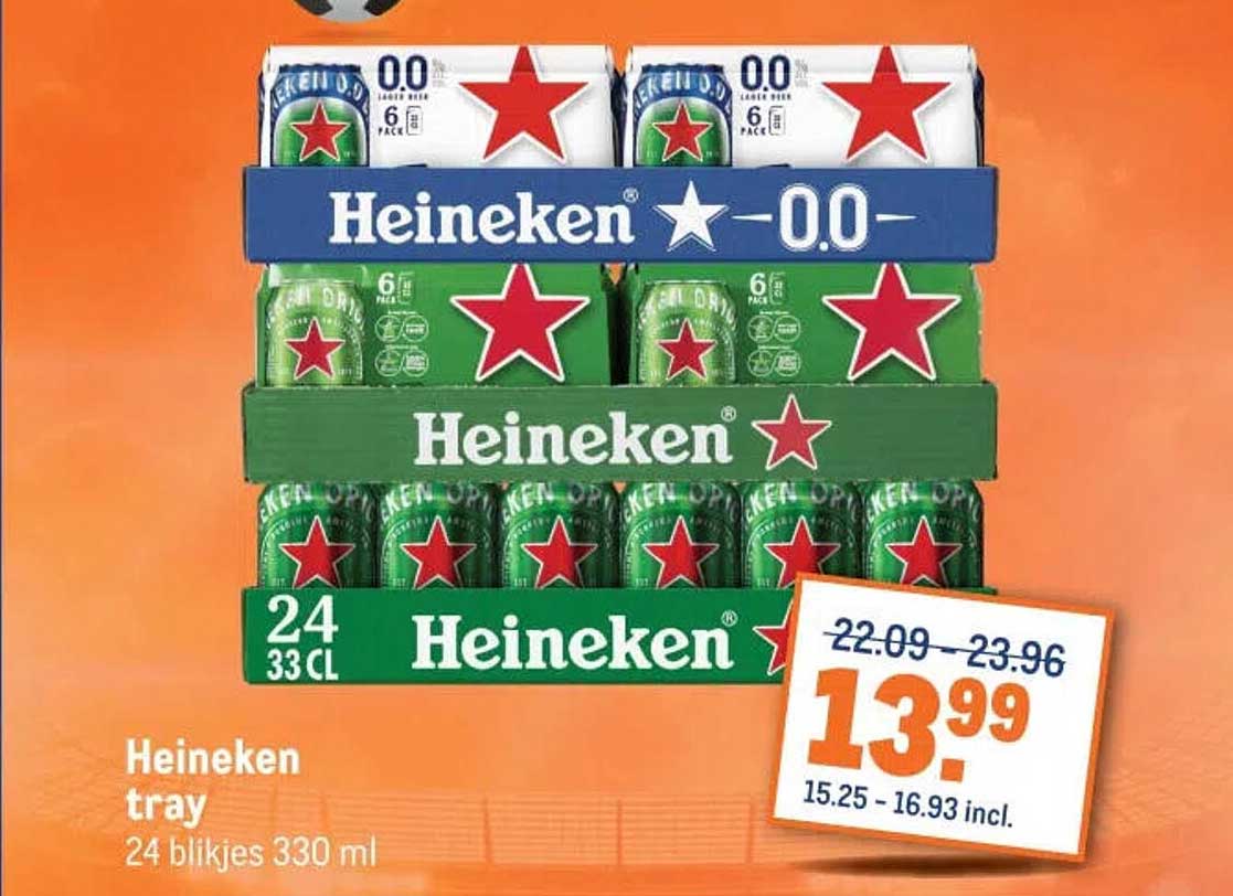 Heineken tray 24 blikjes 330 ml