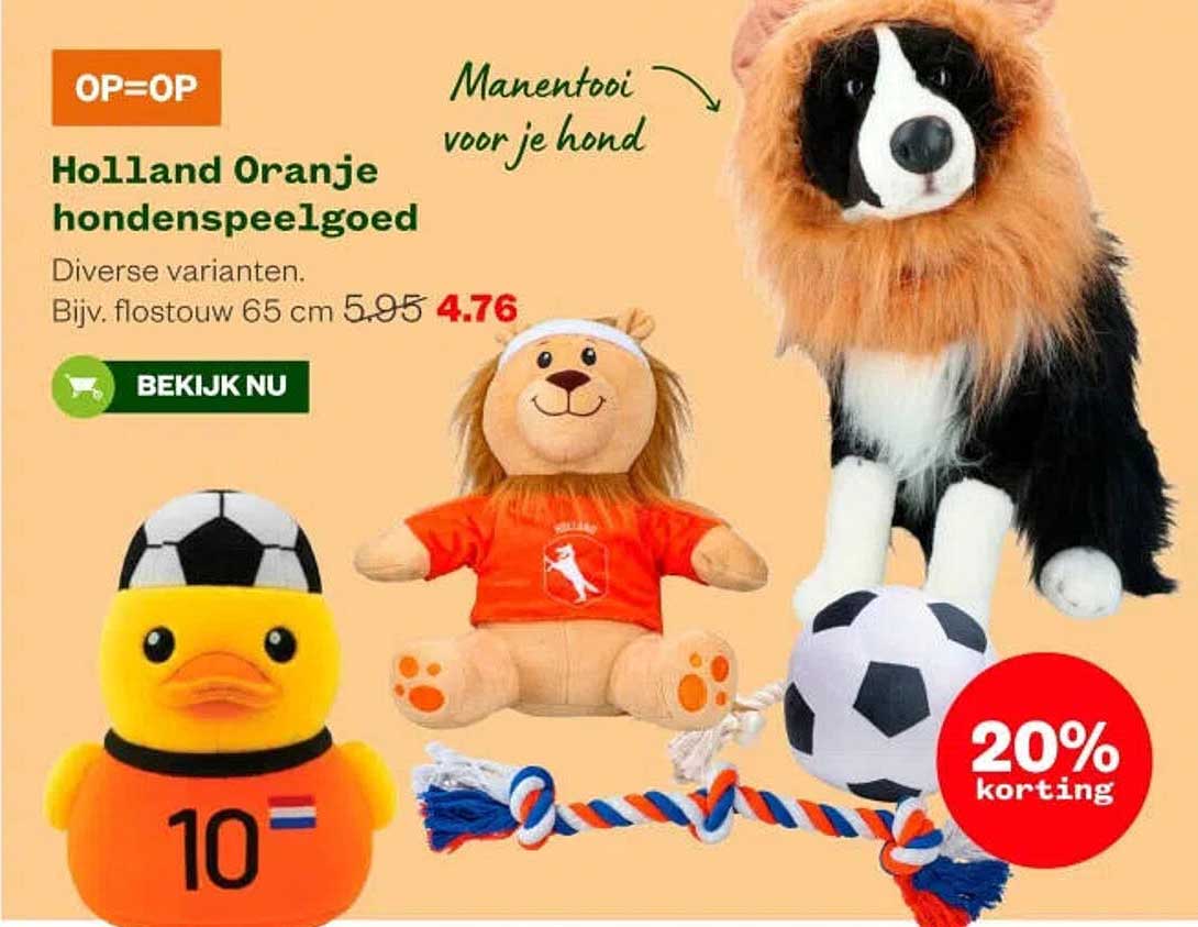 Holland Oranje hondenspeelgoed