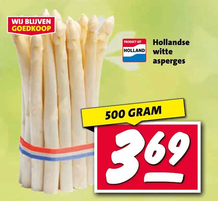 Hollandse witte asperges 500 gram