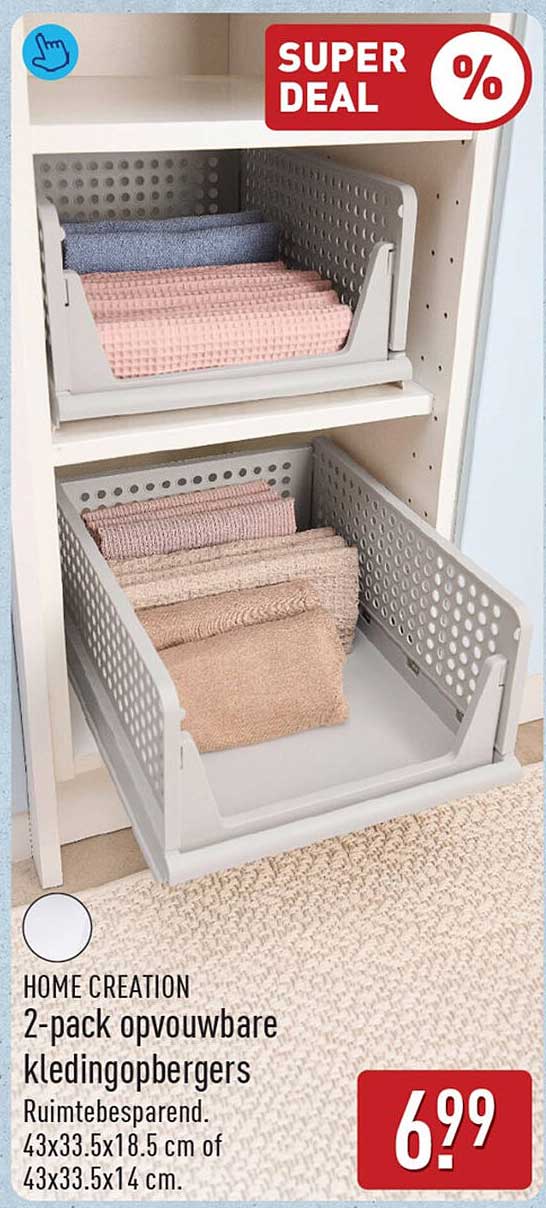 HOME CREATION 2-pack opvouwbare kledingopbergers