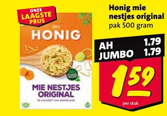 Honig mie nestjes original pak 500 gram