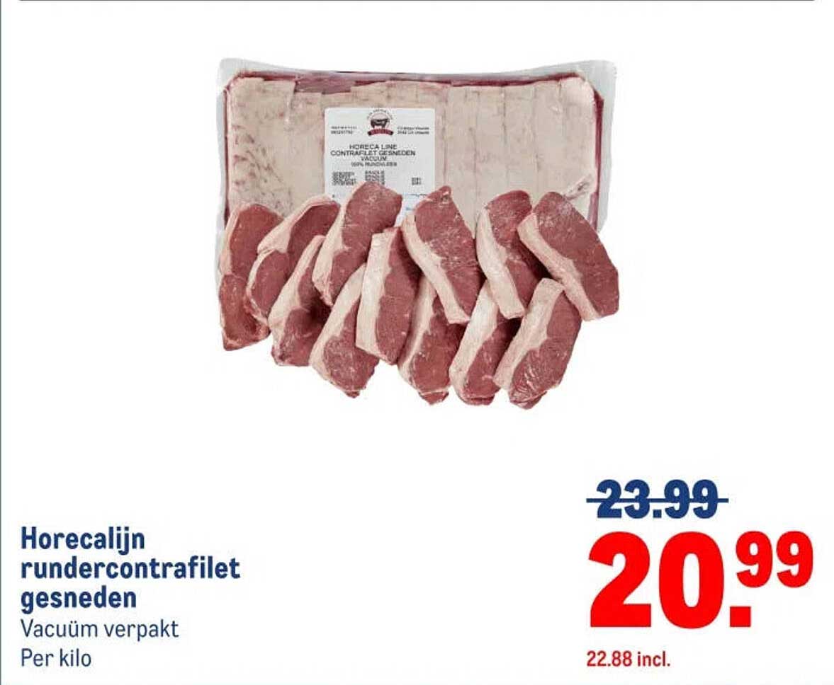 Horecalijn rundercontrafilet gesneden