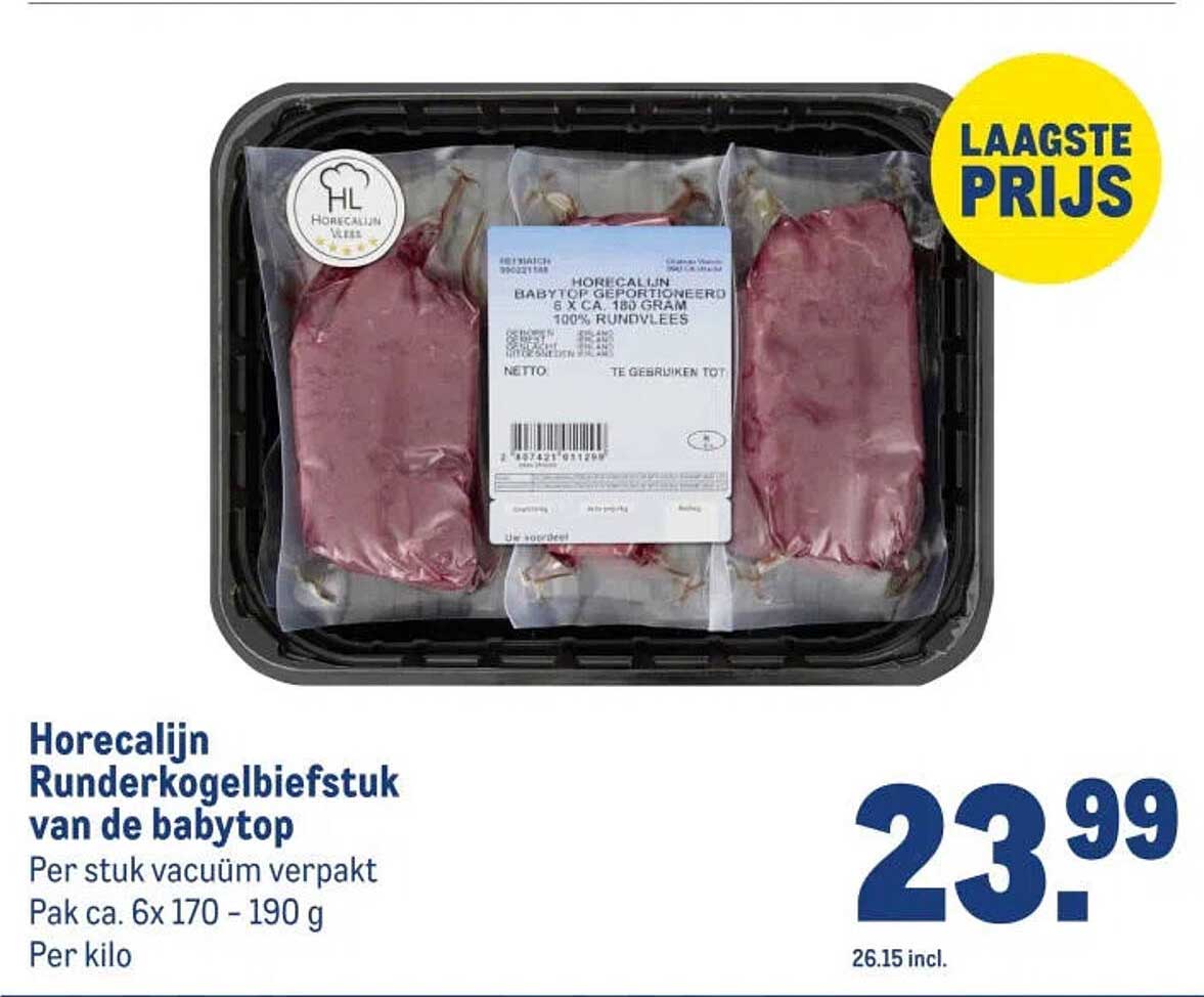Horecalijn Runderkogelbiefstuk van de babytop