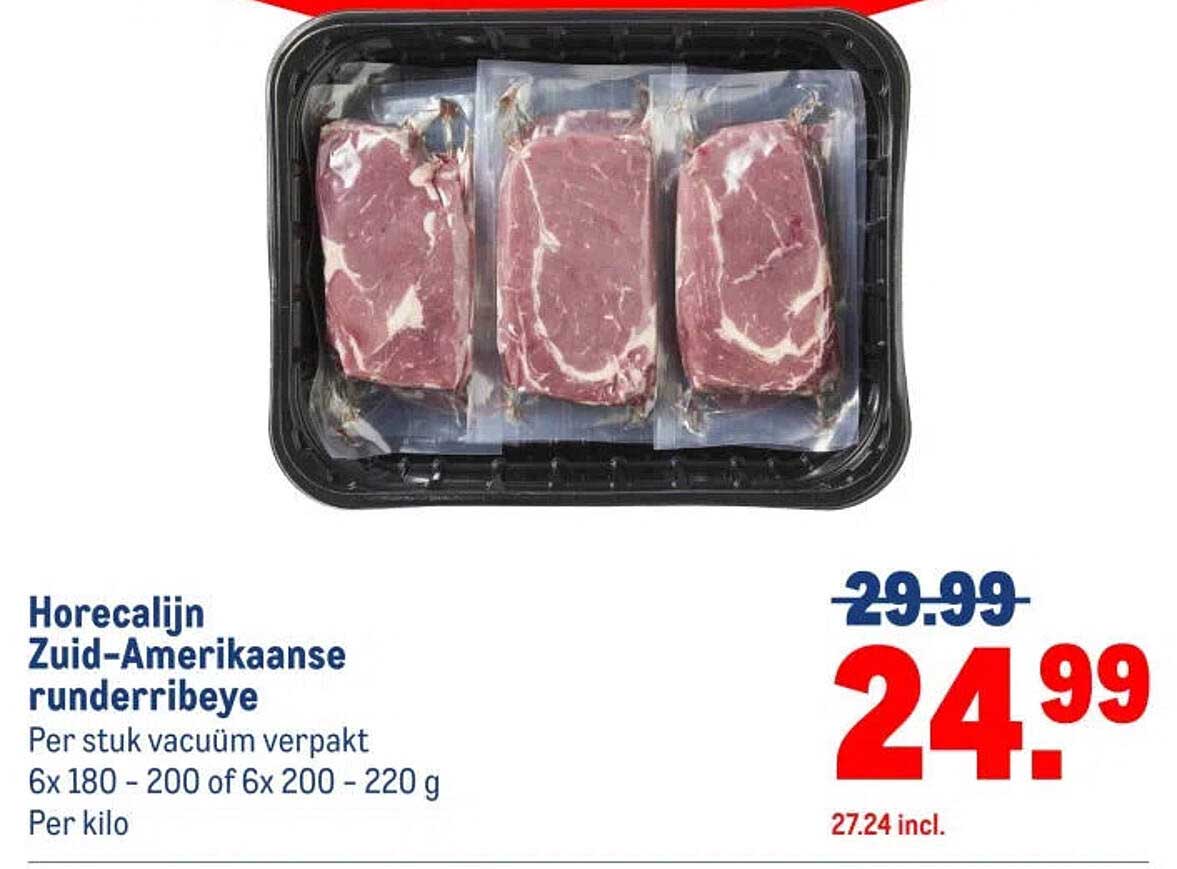 Horecalijn Zuid-Amerikaanse runderribeye
