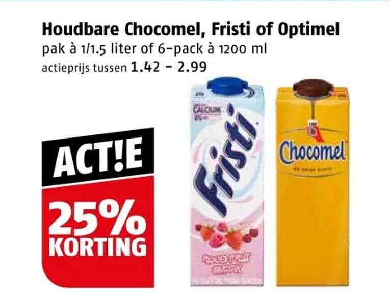 Houdbare Chocomel, Fristi of Optimel