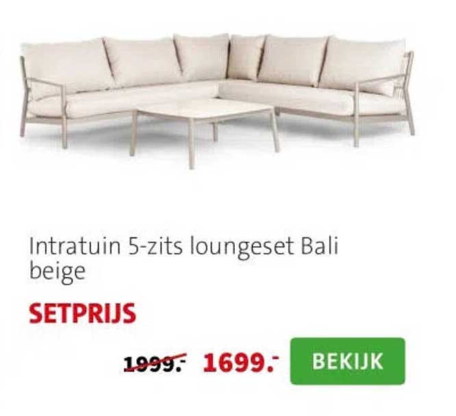 Intratuin 5-zits loungeset Bali beige