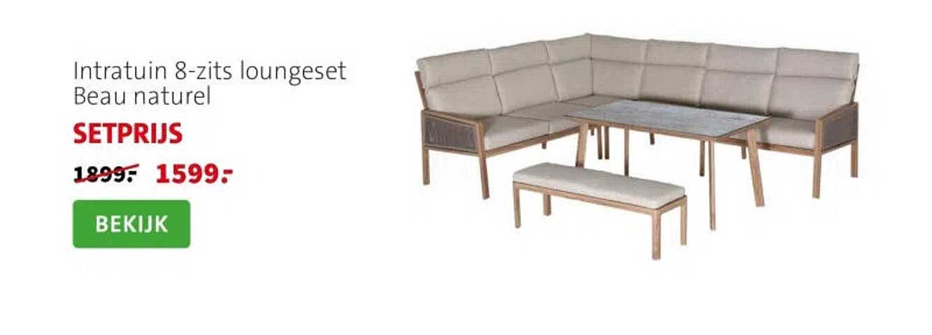 Intratuin 8-zits loungeset Beau naturel SETPRIJS