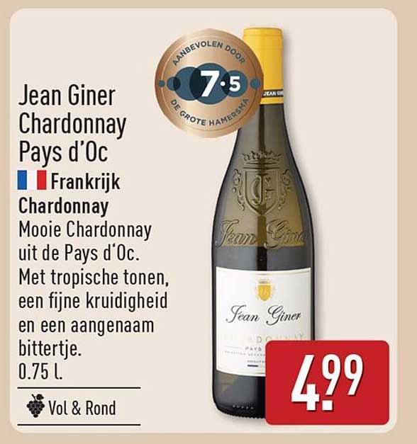 Jean Giner Chardonnay Pays d’Oc Frankrijk Chardonnay