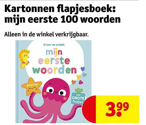 Kartonnen flapjesboek: mijn eerste 100 woorden
