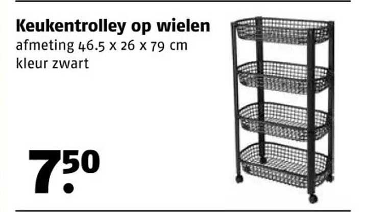 Keukentrolley op wielen