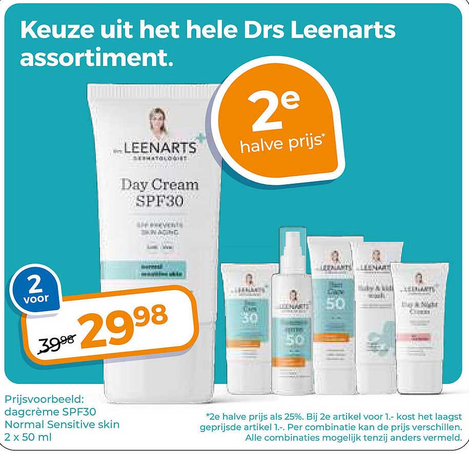 Keuze uit het hele Drs Leenarts assortiment. 2e halve prijs