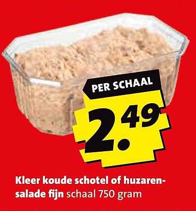 Kleer koude schotel of huzaren-salade fijn schaal 750 gram