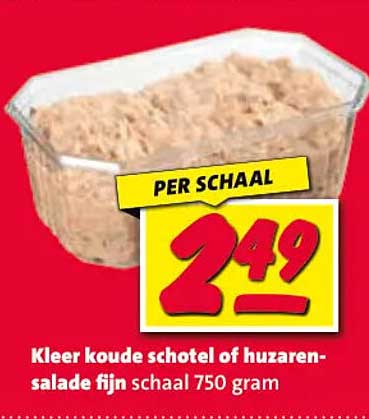 Kleer koude schotel of huzaren-salade fijn schaal 750 gram PER SCHAAL