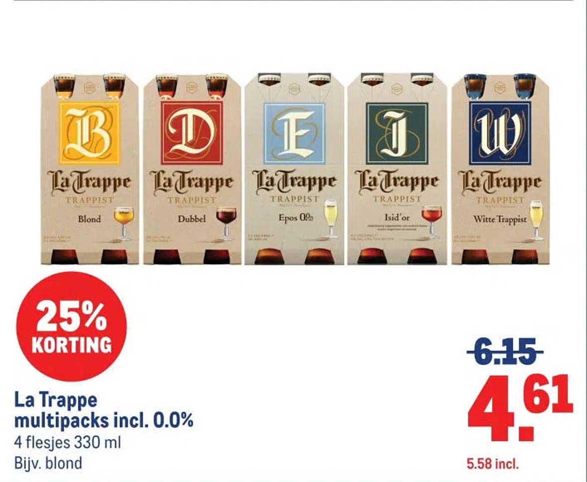 La Trappe multipacks incl. 0.0% 25% korting