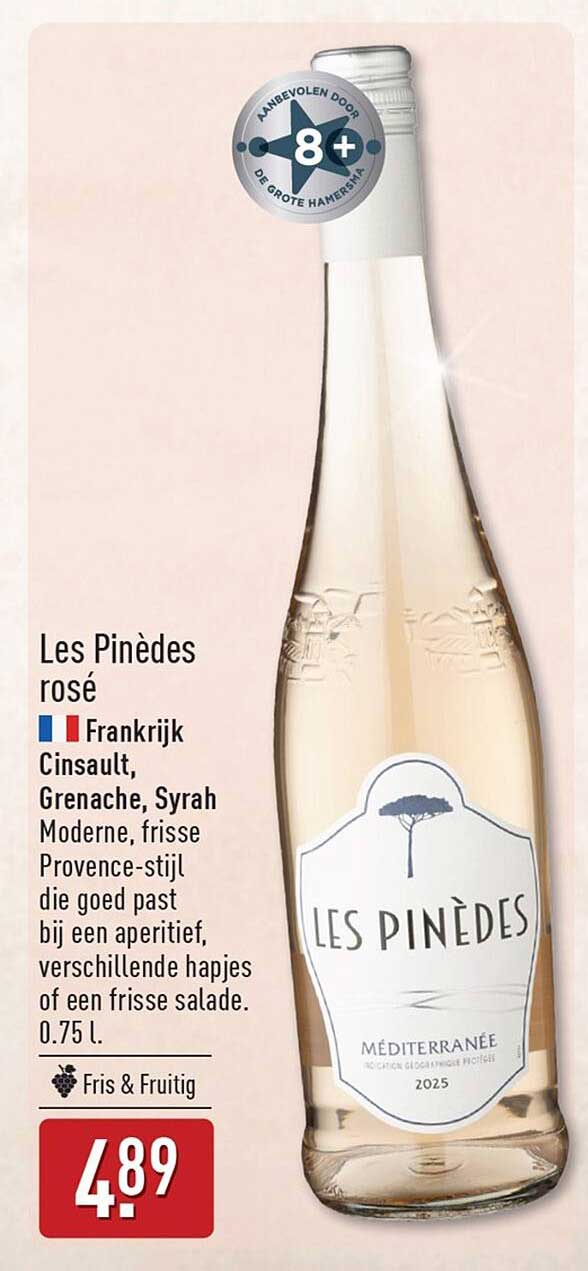 Les Pinèdes rosé Frankrijk Cinsault, Grenache, Syrah Frisse & Fruitig