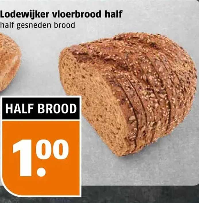 Lodewijker vloerbrood half half gesneden brood