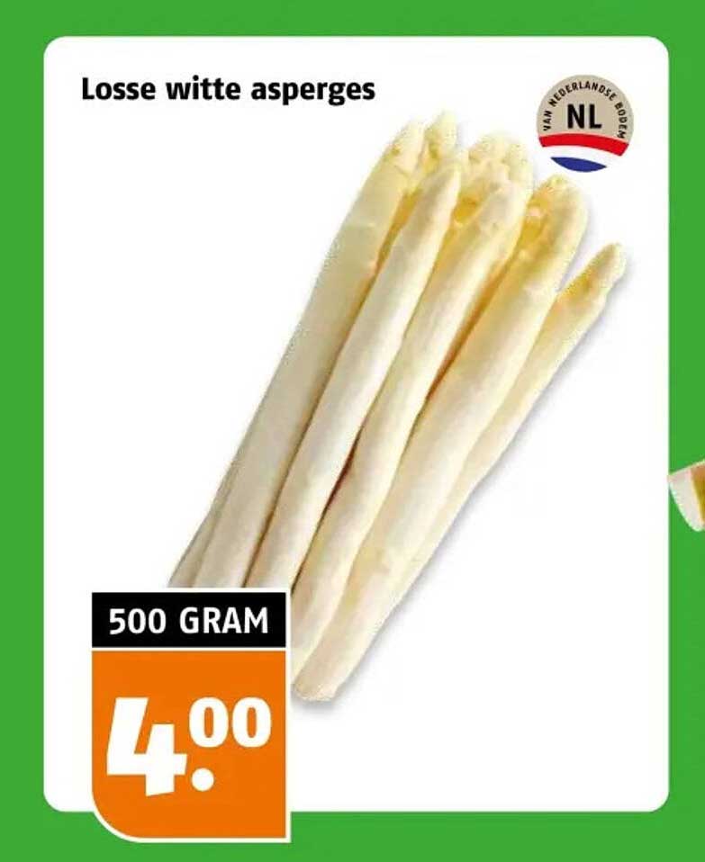 Losse witte asperges