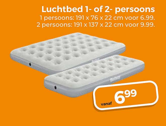 Luchtbed 1- of 2-persoons