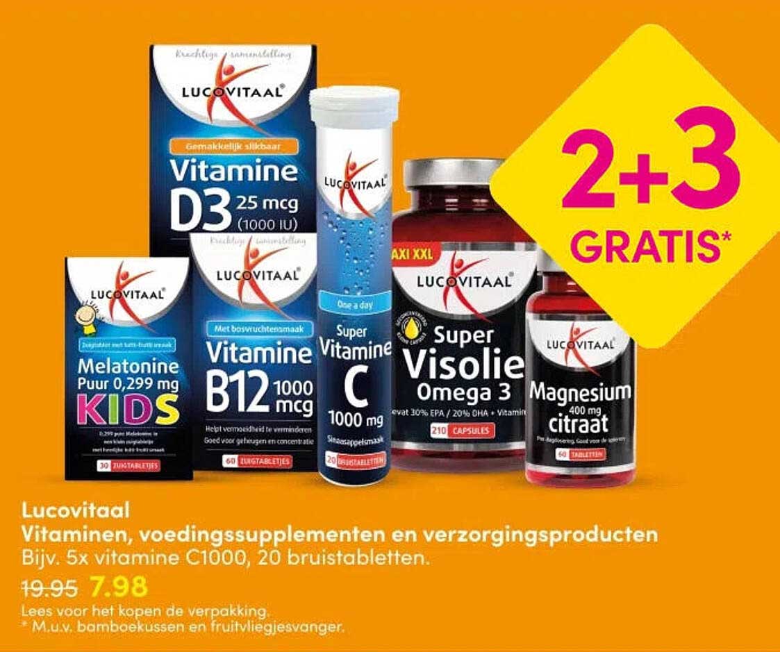 Lucovitaal Vitaminen, voedingssupplementen en verzorgingsproducten 2+3 GRATIS*