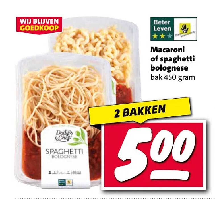Macaroni of spaghetti bolognese bak 450 gram 2 bakken