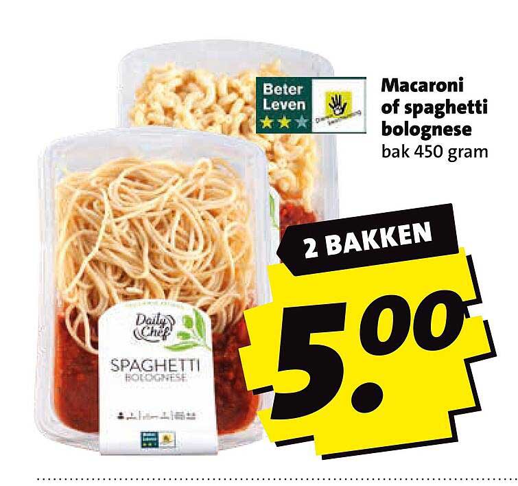 Macaroni of spaghetti bolognese bak 450 gram 2 bakken