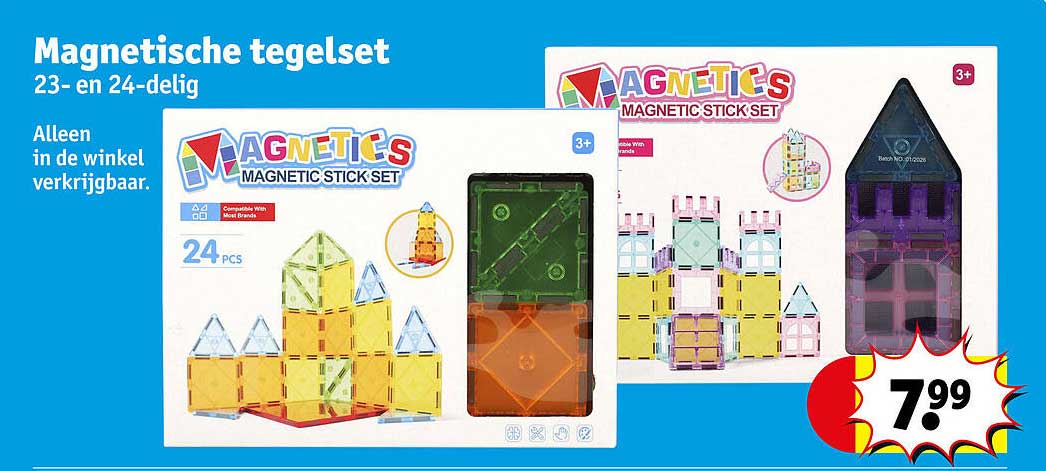 Magnetische tegelset 23- en 24-delig