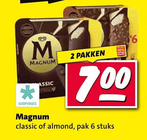 Magnum classic of almond, pak 6 stuks 2 pakken