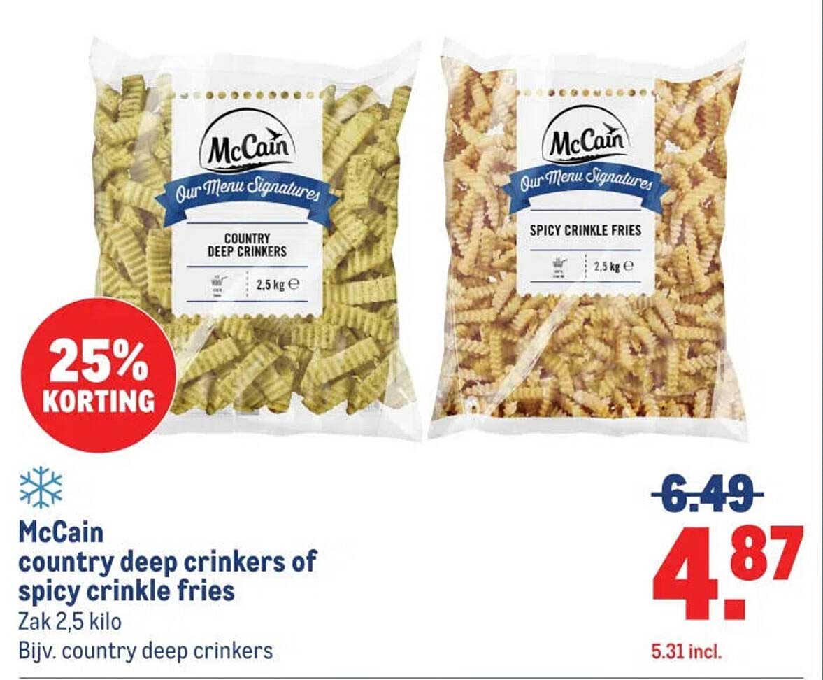 McCain country deep crinkers of spicy crinkle fries