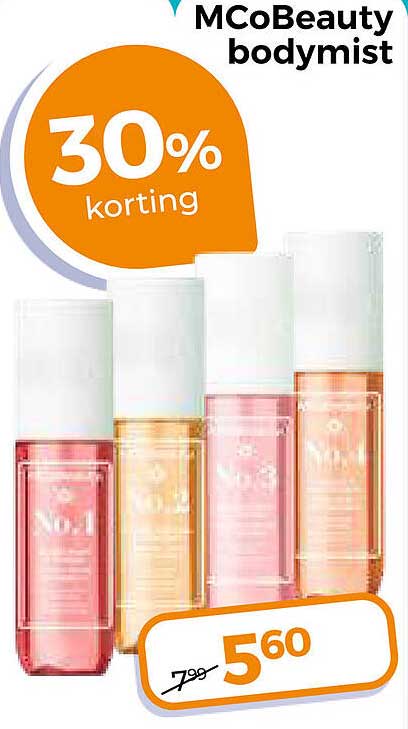 MCoBeauty bodymist 30% korting