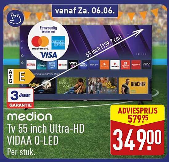 medion Tv 55 inch Ultra-HD VIDAA Q-LED