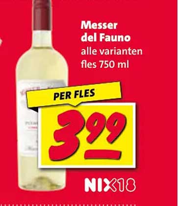 Messer del Fauno alle varianten fles 750 ml PER FLES