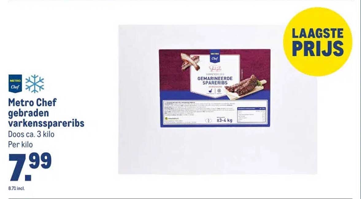Metro Chef gebraden varkensspareribs