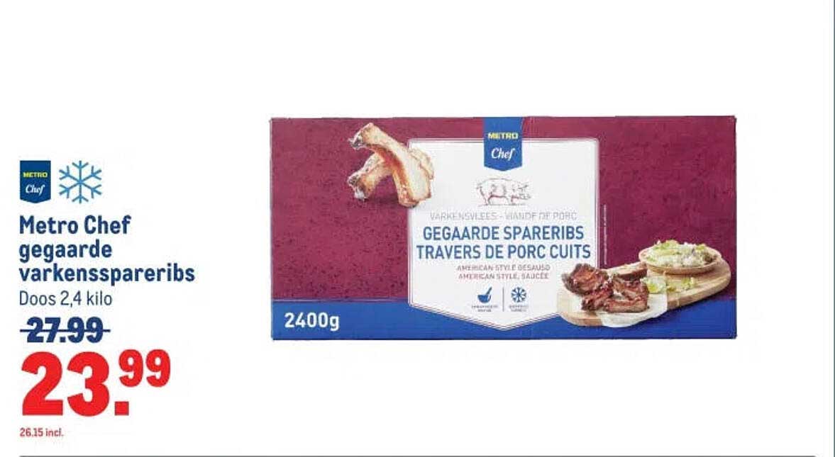Metro Chef gegaarde varkensspareribs